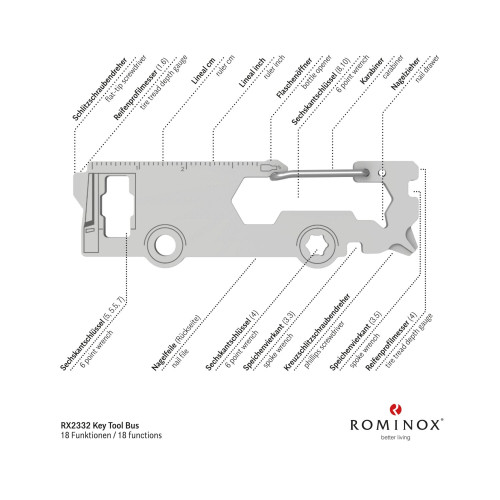 Rominox Višenamjenski alat Autobus, 18 funkcija 