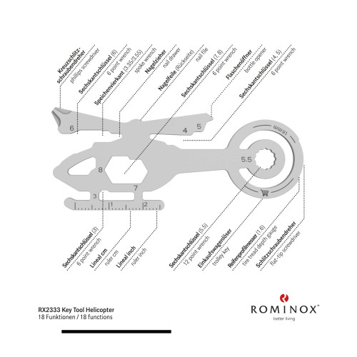 Rominox Višenamjenski alat Helikopter, 18 funkcija